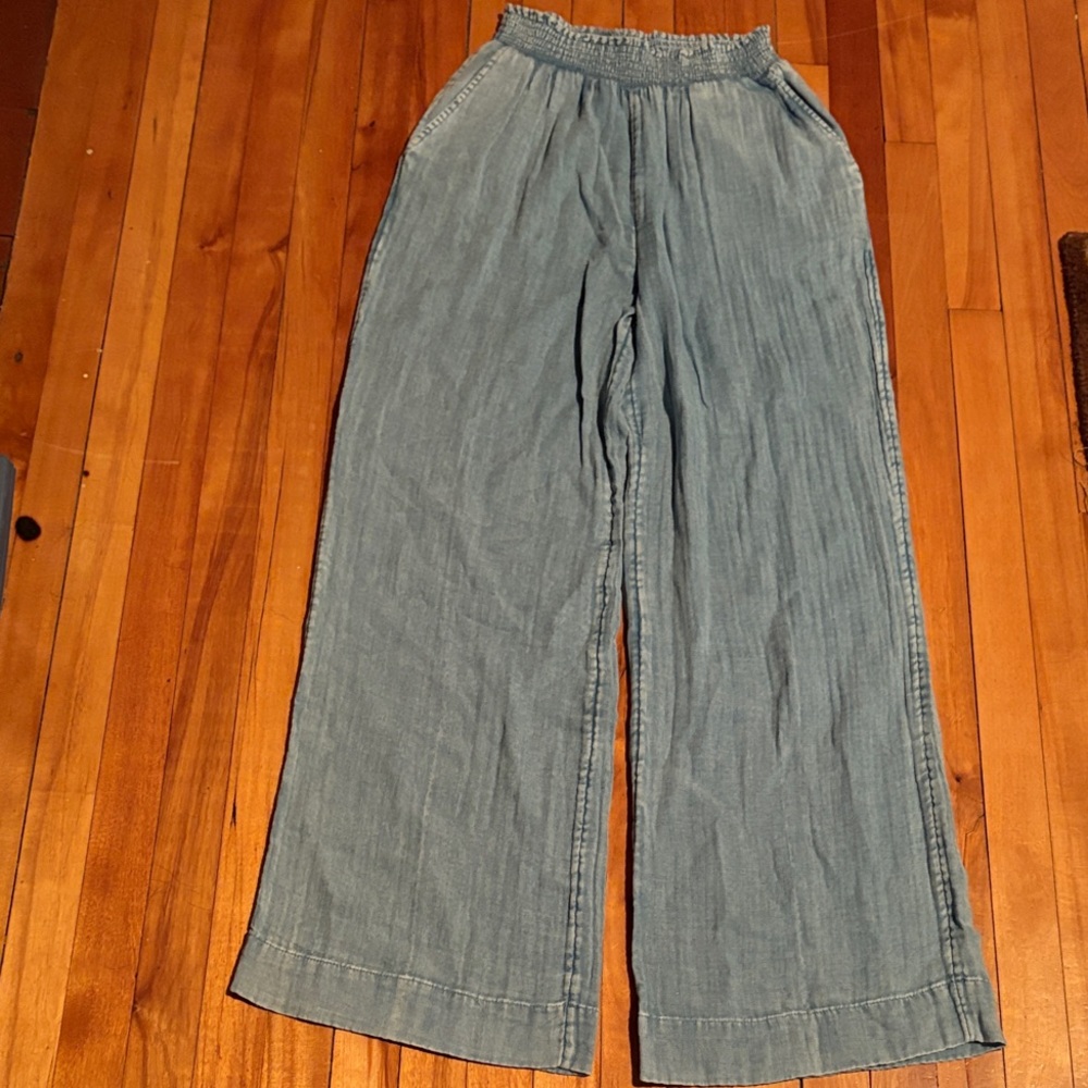 Light Blue Wide-Leg Pants